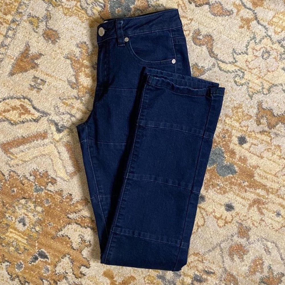 UNIF Deep Blue Stacked Denim Jeans women’s size 24 waist fits XS